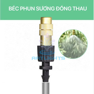 COMBO 20 BÉC PHUN SƯƠNG ĐỒNG 1 cửa kết nối dây 6/8, béc tưới, vòi phun sương tưới lan, cây cảnh, làm mát