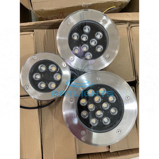  Đèn LED âm sàn âm đất sân vườn cao cấp IP67 chống nước chống bụi 6W-9W-12w ánh sáng 3000K vàng nhạt chiếu sáng sân vườn 