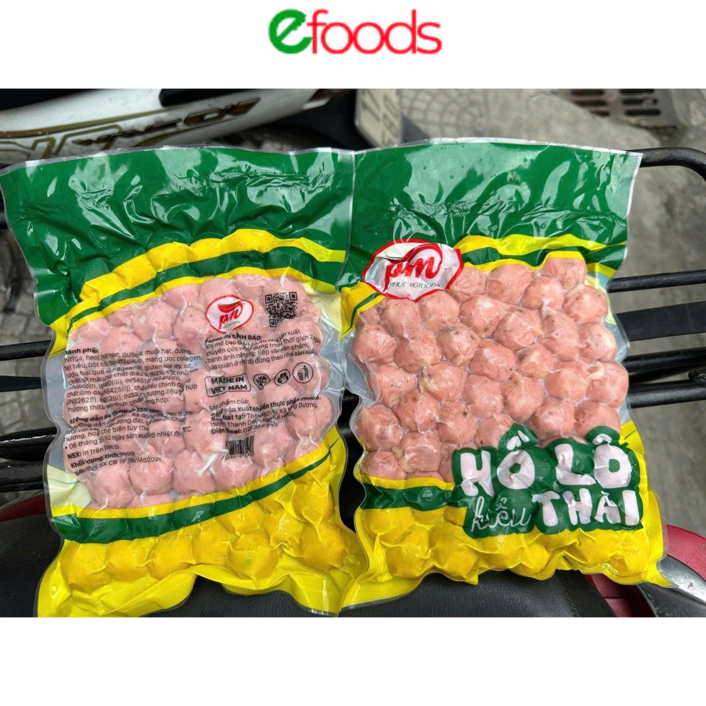 Xúc xích hồ lô Thái 500gr, xúc xích bi, xúc xích tròn hương vị Thái đặc trưng