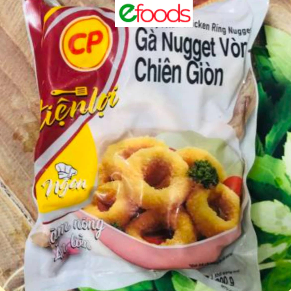 Gà Nugget Vòng 300g CP, gà vòng chiên CP, gà chiên giòn, Gà rán CP, đồ ăn vặt