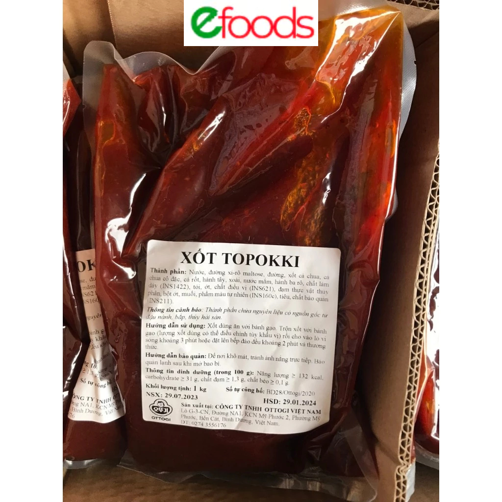 Sốt Bánh Gạo 1kg, sốt tokbokki Hàn Quốc 1kg, xốt bánh gạo tokbokki