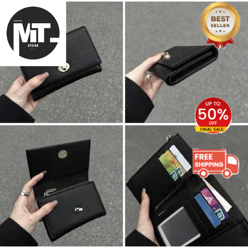 ví mini ví da ví nữ mini bóp tiền nữ ví nữ ví gấp 3 xịn sò siêu xinh khoá cài TT96