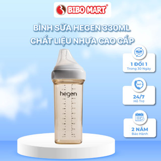 Bình Sữa Hegen Thiết Kế Hình Vuông Chất Liệu Nhựa PPSU Cao Cấp Hàng Chính Hãng Dung Tích 330ml