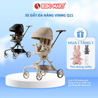 Xe Đẩy Đa Năng 2 Chiều Gấp Gọn VINNG Q11 Cho Bé Từ Sơ Sinh Đến 6 Tuổi Có Mái Che Da PU  - Bibo Mart 