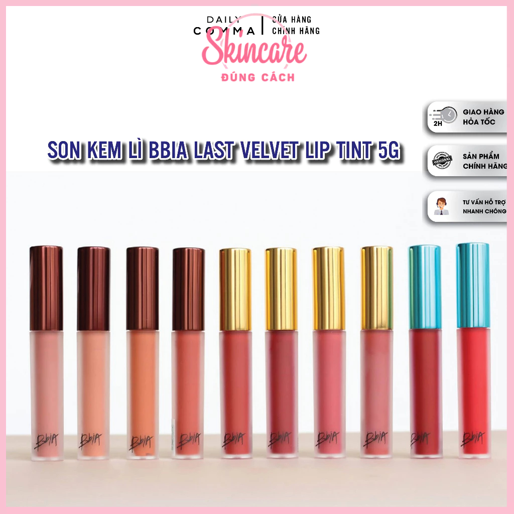(Chính hãng) Son kem lì BBIA 25 màu đỏ nâu đất và các mã màu Hot của Bbia Last Velvet Lip Tint 5g