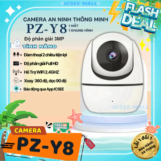  Camera iCSee PZ-Y8  Báo động phát hiện chuyển động có âm thanh- Ánh sáng vào ban đêm- WIFI 2.4G 