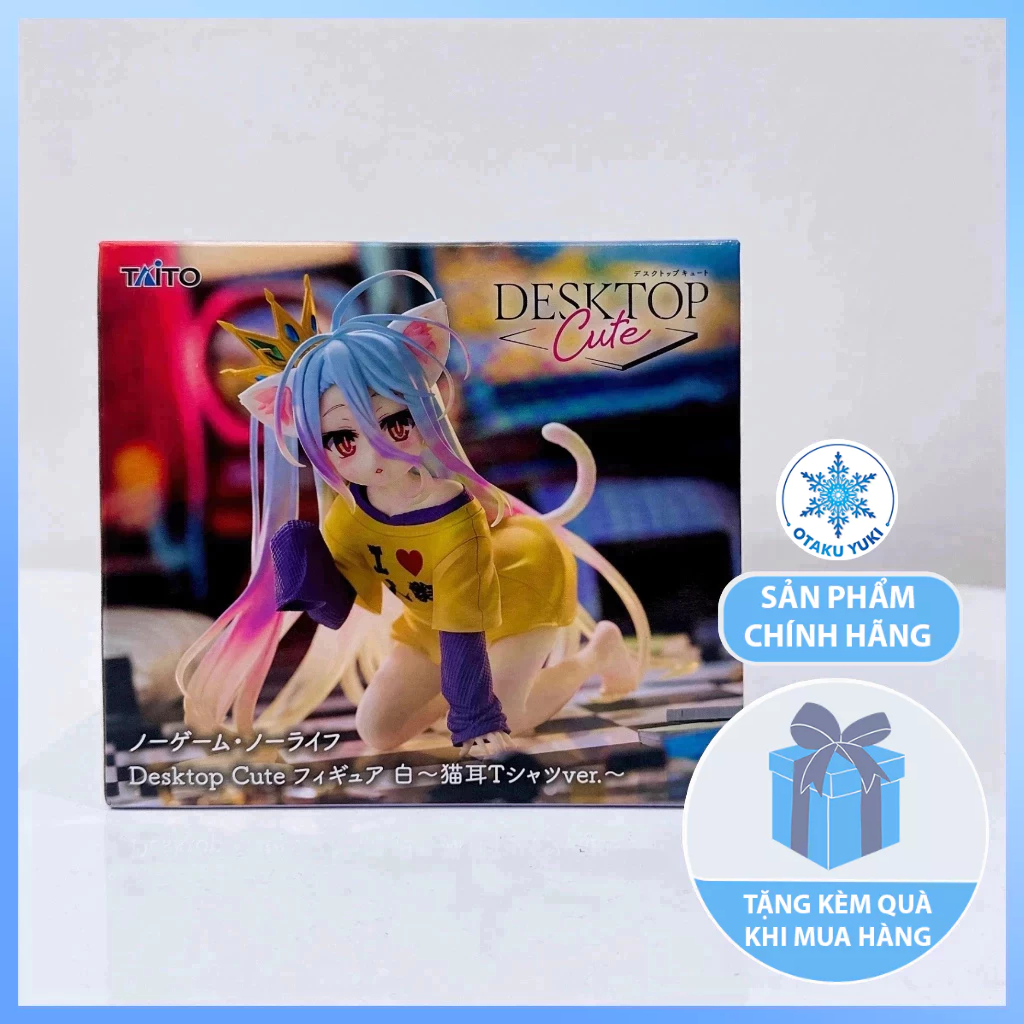 Mô Hình Shiro Nekomimi T-Shirt ver - No Game No Life Desktop Cute Figure Chính Hãng (TAITO)