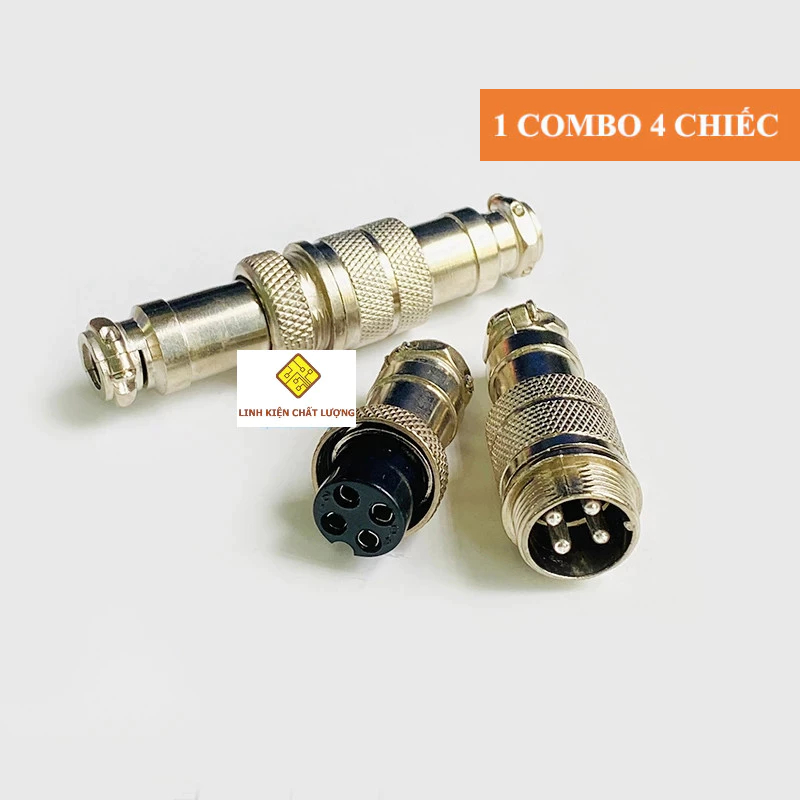 Jack GX16-4P nối dài (đực+cái) (4 chiếc)