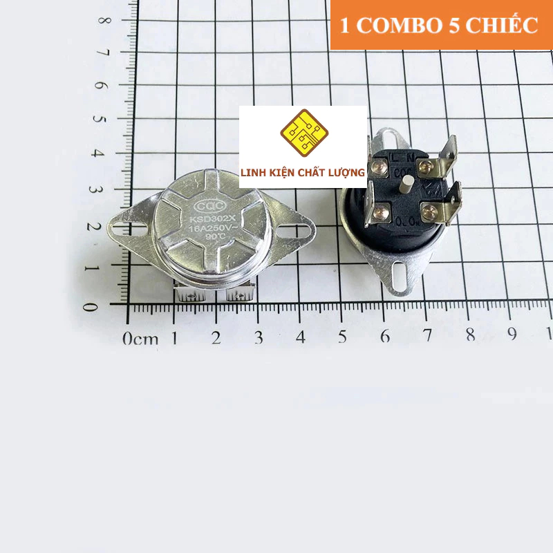 Relay nhiệt KSD302 90 độ 16A 250V thường đóng (5 chiếc)