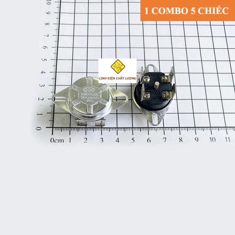 Relay nhiệt KSD302 95 độ 16A 250V thường đóng (5 chiếc)