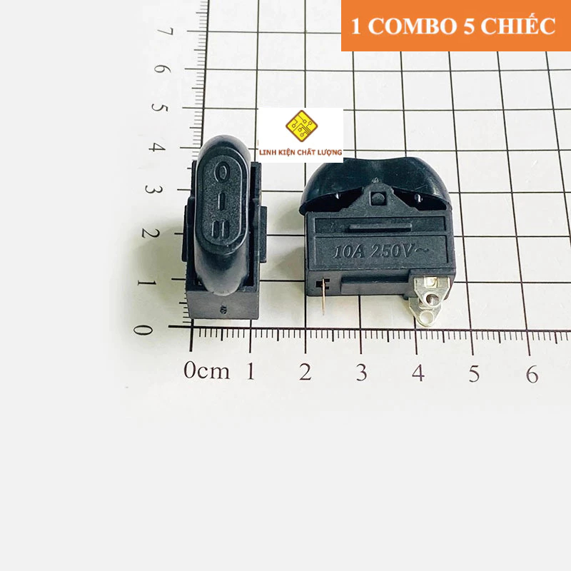 Công tắc máy sấy tóc 10A250V loại dọc (màu đen) (5 chiếc)