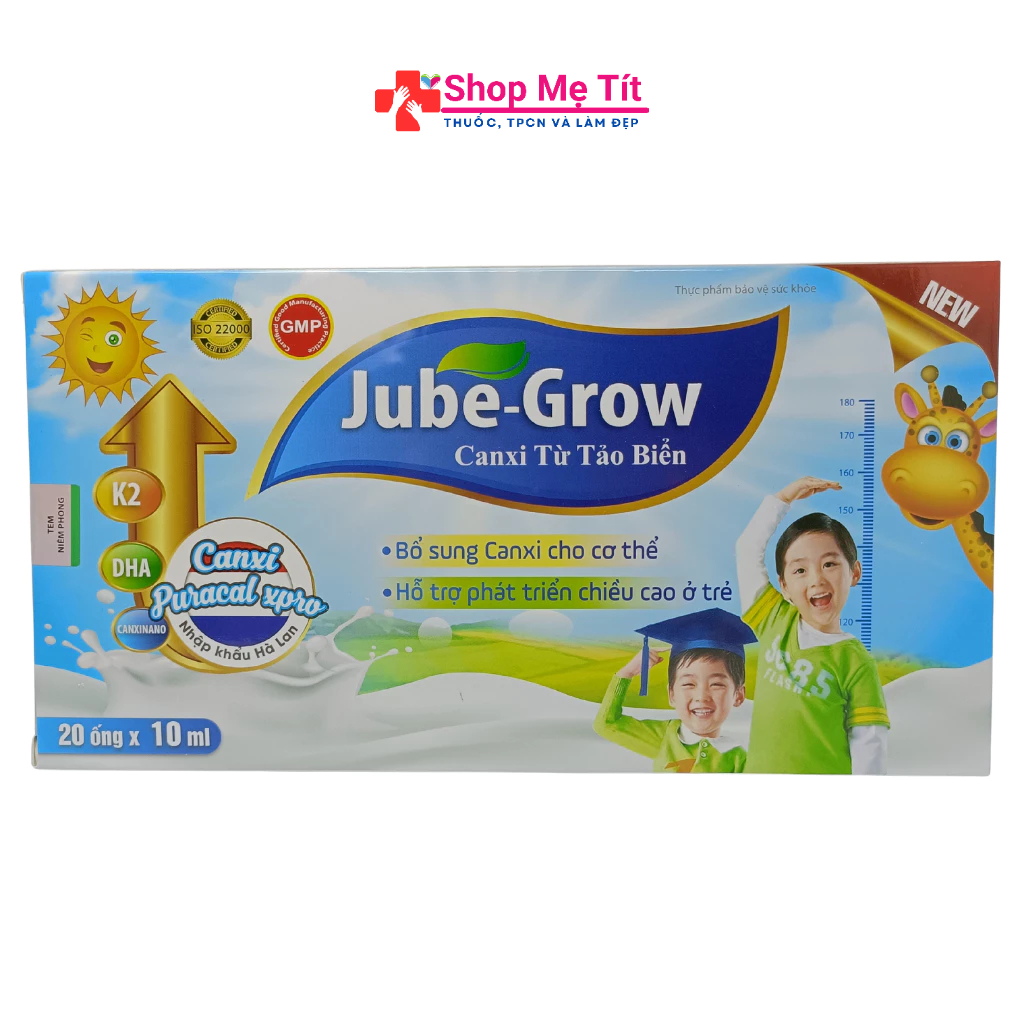 Jube-Grow Tâm Phúc - Bổ sung canxi từ tảo biển cho cơ thể, hỗ trợ phát triển chiều cao ở trẻ(20 ống)
