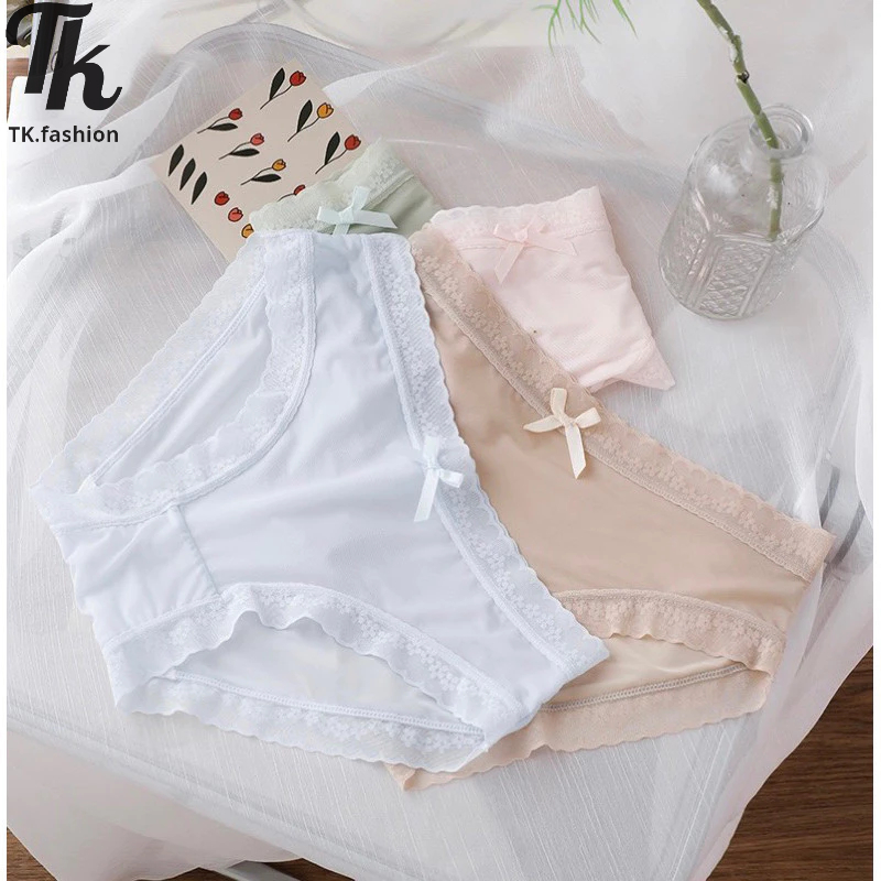 Quần Lót Ren Nữ (Sét 10 Loại 1 Cotton) Quần Lót Su Ren Lưới Sexy Phối Hoa Nơ (shop có che tên sp)