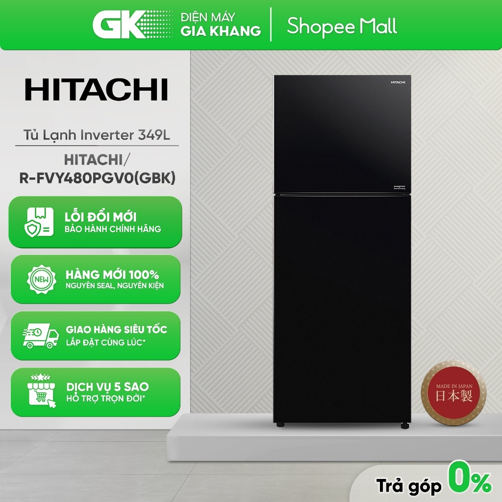 R-FVY480PGV0(GBK) - Tủ Lạnh Hitachi Inverter 349 Lít R-FVY480PGV0 (GBK) [Toàn Quốc]