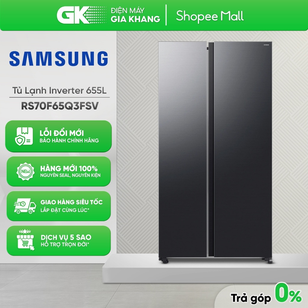 RS62R5001B4/SV / RS70F65Q3FSV - Tủ Lạnh Samsung Side By Side Inverter 647 Lít / 655 Lít [Freeship HC