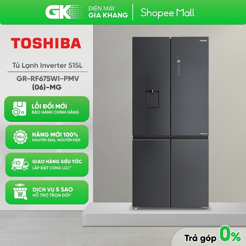 GR-RF675WI-PMV(06)-MG - Tủ Lạnh Toshiba Inverter 515 Lít [Freeship HCM]