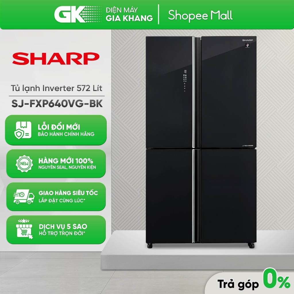 SJ-FX630V-ST (556L) | SJ-FXP600VG-BK (525L) | SJ-FXP640VG-BK (572L) - Tủ Lạnh SHARP 4 Cửa Inveter [F