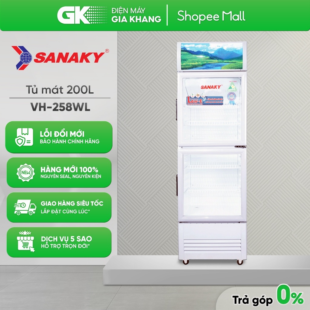 Tủ Mát Sanaky VH-258WL 200 LÍT [Freeship HCM]