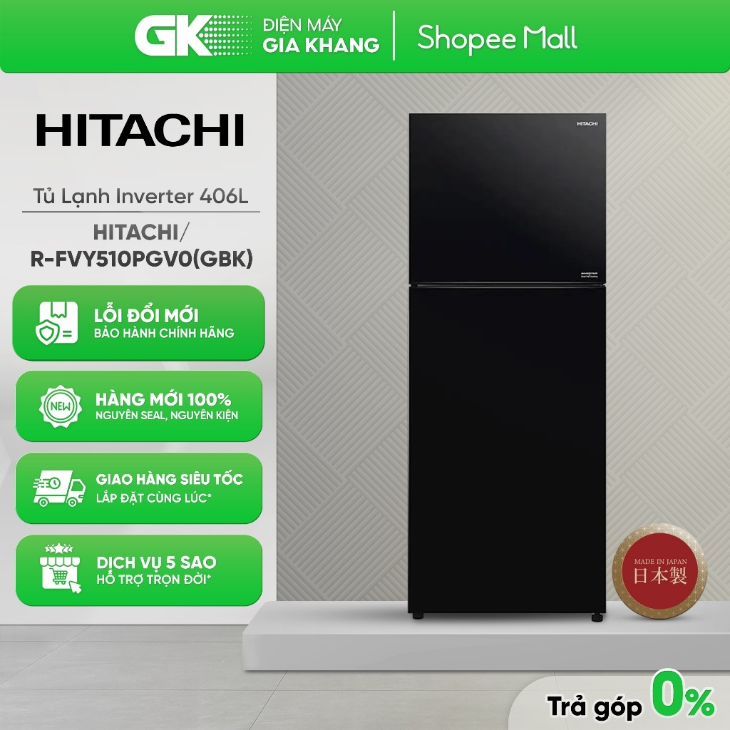 R-FVY510PGV0(GBK) Tủ Lạnh Hitachi Inverter 406 Lít R-FVY510PGV0 GBK BH Chính Hãng