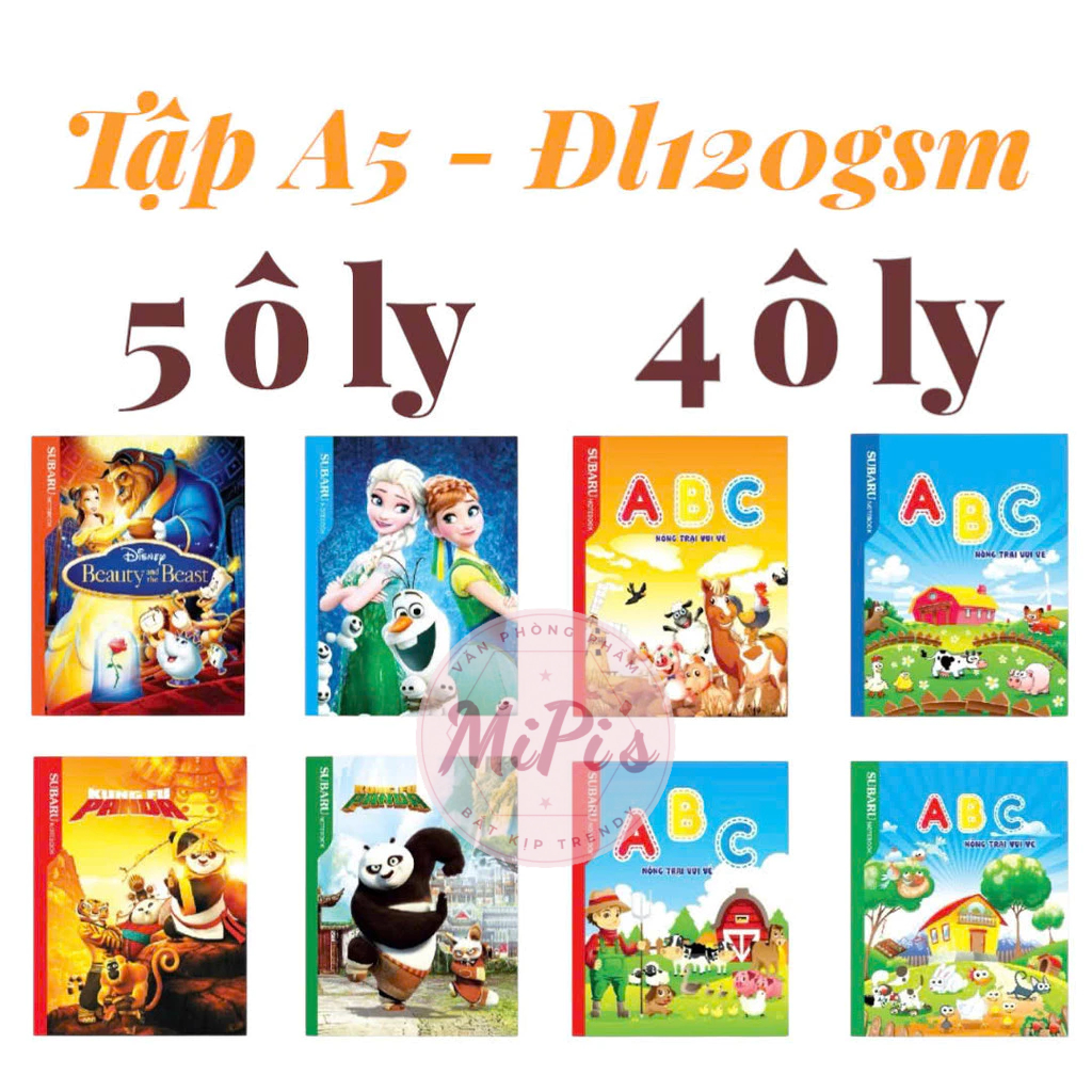 (1 quyển) Tập Học sinh ABC Subaru 96 Trang Định Lượng 120gsm - 4 Ô LY - 5 Ô LY - TẬP DÀY