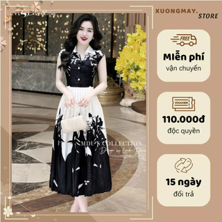 𝙢𝙙𝙪𝙭𝙪𝙤𝙣𝙜𝙢𝙖𝙮 Váy Tiểu Thư K57-D1-1 MDU3785 Thiết Kế Chân Váy Xếp Ly Bồng Bềnh Xỏe Nhẹ Từ MDU