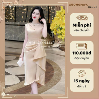 𝙢𝙙𝙪𝙭𝙪𝙤𝙣𝙜𝙢𝙖𝙮 Váy Twist Satin K44-D2-3 MDU3609 Sang Trọng Hoa Đính Rời Dáng Chữ A Từ MDU