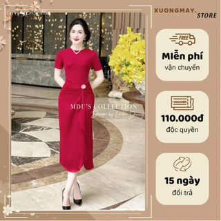 𝙢𝙙𝙪𝙭𝙪𝙤𝙣𝙜𝙢𝙖𝙮 Váy Thiết Kế K56-D1-1 MDU3937 Dáng Dài Thướt Tha, Tay Phồng Nhẹ Cổ Điển