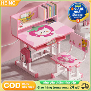 HEINO Bộ Bàn Học Thông Minh Cao Cấp Cho Bé Từ 3 Tuổi Tới 16 Tuổi Chống Gù Chống Cận Có Giá Sách Có Nâng Hạ Độ Cao