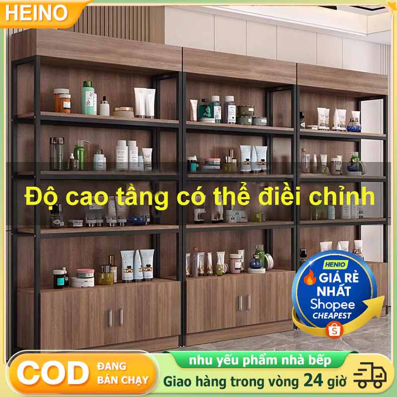 HEINO Kệ Đựng Đồ Khung Sắt Mặt Gỗ Cao Cấp Hàng Xuất Cứng Cáp Chịu Lực Tốt Trưng Đồ Mỹ Phẩm, Giày Dép, Túi Xách, Phụ Kiện | BigBuy360 - bigbuy360.vn