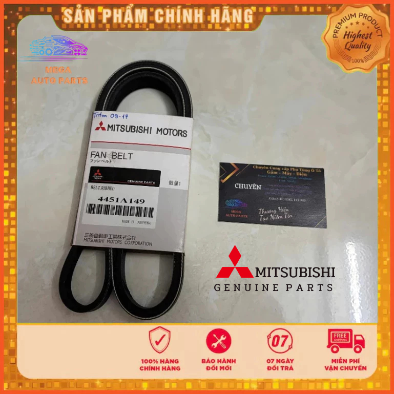 Dây curoa tổng Mitsubishi Triton 2005-2017 , Pajero Sport 2009-2014 . Mã 4451A149