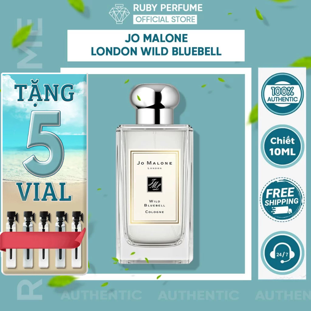 [AUTH] Nước hoa nữ JoMalone Wild BlueBell một vườn hoa cỏ tự nhiên nữ tính, tươi tắn, thanh mát - RubyPerfume