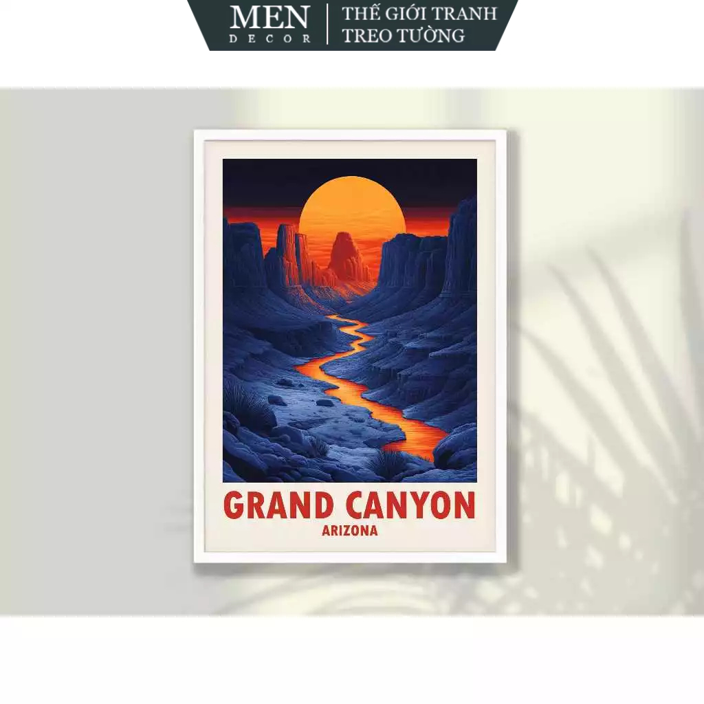 Tranh treo tường, Grand Canyon Travel Poster - Grand Canyon, nhận in theo yêu cầu, tặng kèm đinh tre