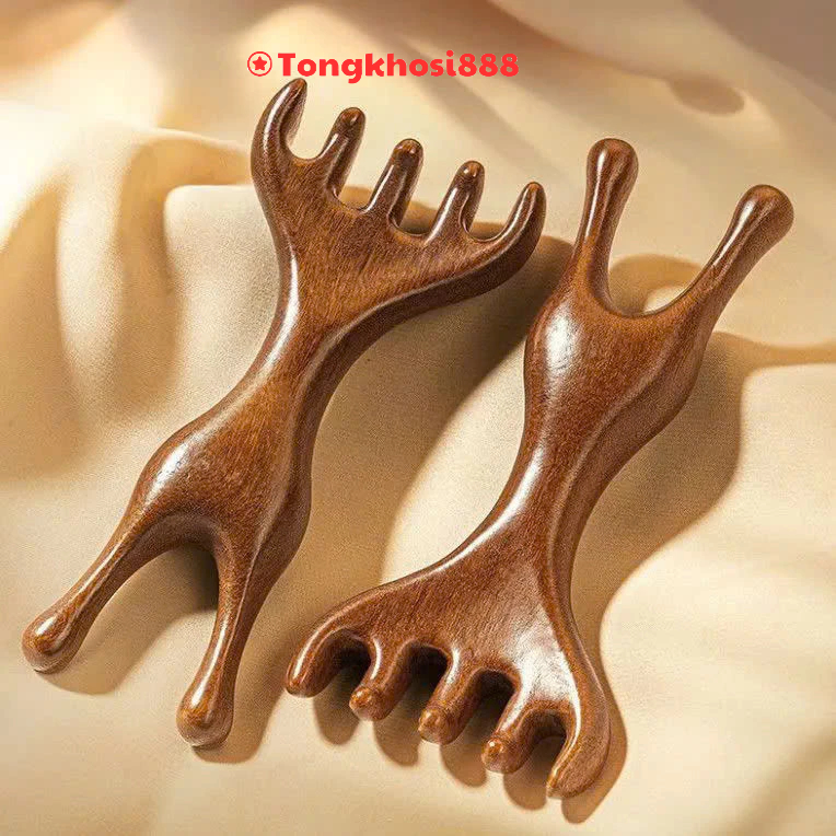PVN68514 Lược  gỗ sừng hươu,lược massage ếch,lược chải kinh lạc,lược nhựa năm móng,máy mát xa mũi,lược nhỏ tongkhosi888