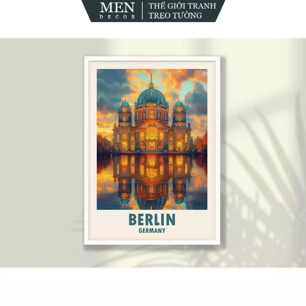 Tranh treo tường, Berlin Travel Poster - Berlin Print, Travel Print, nhận in theo yêu cầu, tặng kèm 