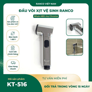  Bộ vòi xịt vệ sinh cầm tay RANCO nút bấm xoay 360 độ dây 1,2m cao cấp bền đẹp không rỉ nước KT-516 