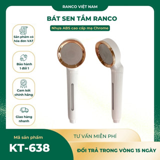  Bát vòi hoa sen tắm cao cấp RANCO màu trắng có lõi lọc nước dễ tháo lắp vệ sinh KT - 638 