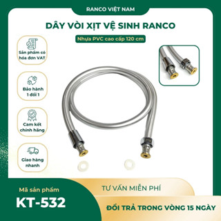 Dây vòi xịt vệ sinh nhựa cao cấp RANCO lõi đồng dài 1m2 bền, chịu áp lực cao dễ vệ sinh KT - 532
