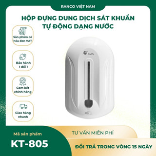 Máy xịt cồn tự động cảm ứng, máy rửa tay dạng nước treo tường chính hãng cao cấp 1100ml KT - 805