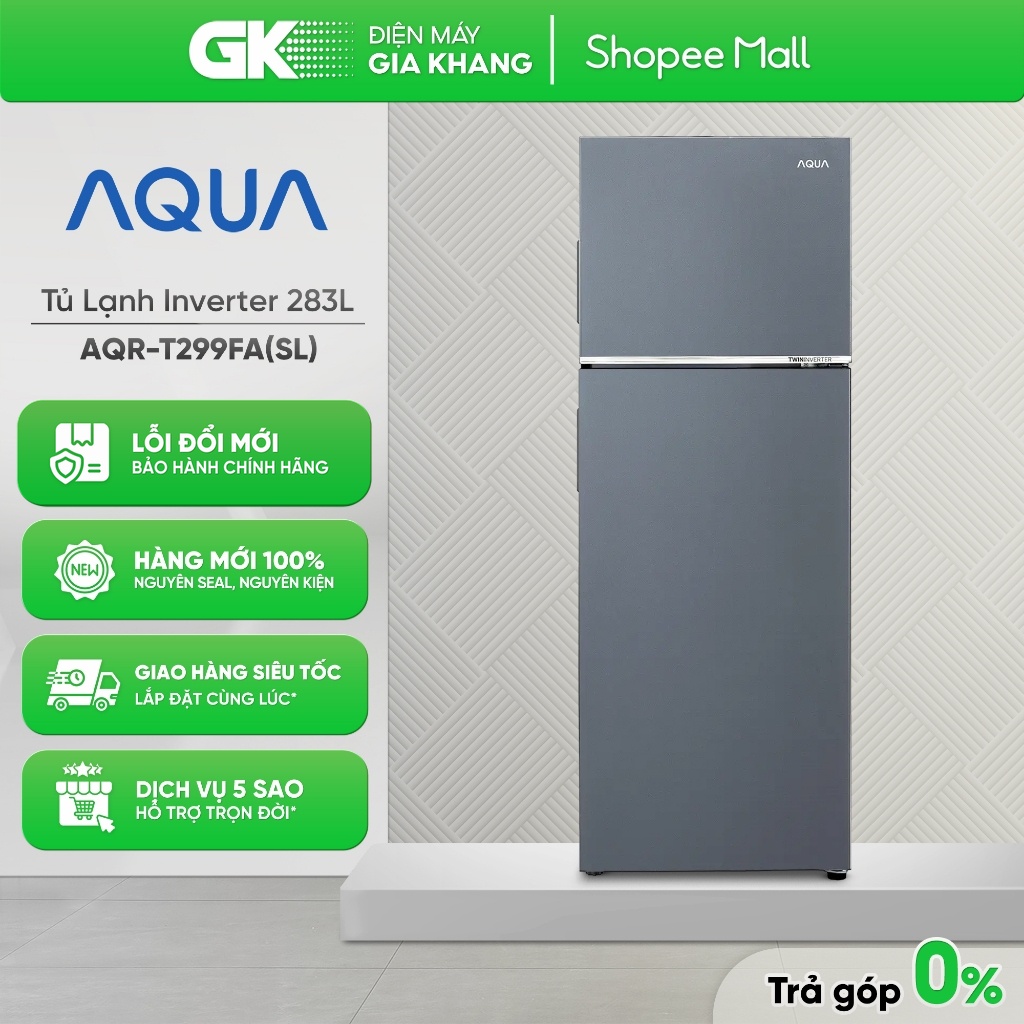 AQR-T299FA(SL) - Tủ Lạnh Ngăn Đông Trên AQUA Inverter 298/283 Lít AQR-T299FA [Toàn Quốc]