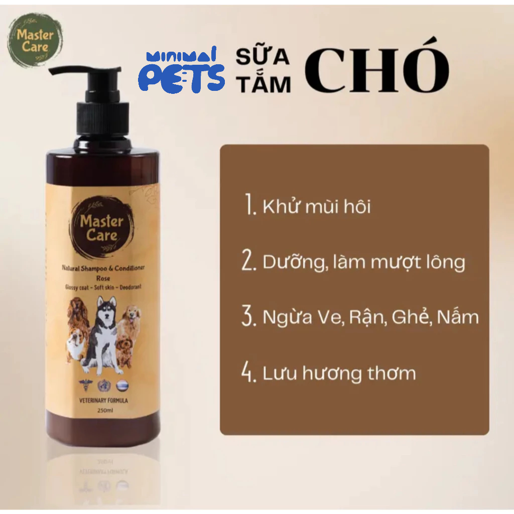  Sữa Tắm Cho CHÓ MASTERCARE For Pet - Ngăn Ngừa Ve Ghẻ Nấm Khử Mùi Hôi Và Làm Mượt Lông Cho Thú Cưng - MINIMAL Pet 