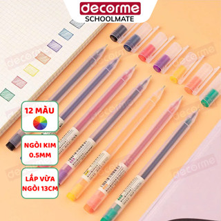 Bút bi màu mực gel DecorMe Resun bút Muji bản dupe 12 màu ngòi 0.5mm (lẻ 1 chiếc)