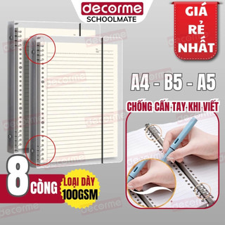Bìa Sổ còng A4 B5 A5 8 còng Decorme binder bìa sổ còng sắt làm sổ planner bullet journal