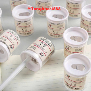 PVN69102 hộp gọt bút chì 2 lỗ gọt chì cầm tay nhỏ gọn, trong suốt kèm khay để vụn tongkhosi888