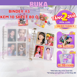 Binder bìa sổ còng nhựa đựng ảnh Collect Book sheetmeet đựng photo card khổ A5 Buka Combo Binder sheet