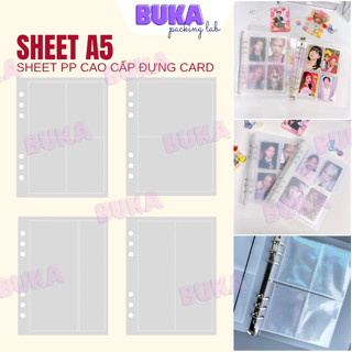 Sheet A5 chứa ảnh nhiều kích thước trong suốt A5 6 lỗ đựng card, banner, strip cho binder Buka chuyên đồ gói