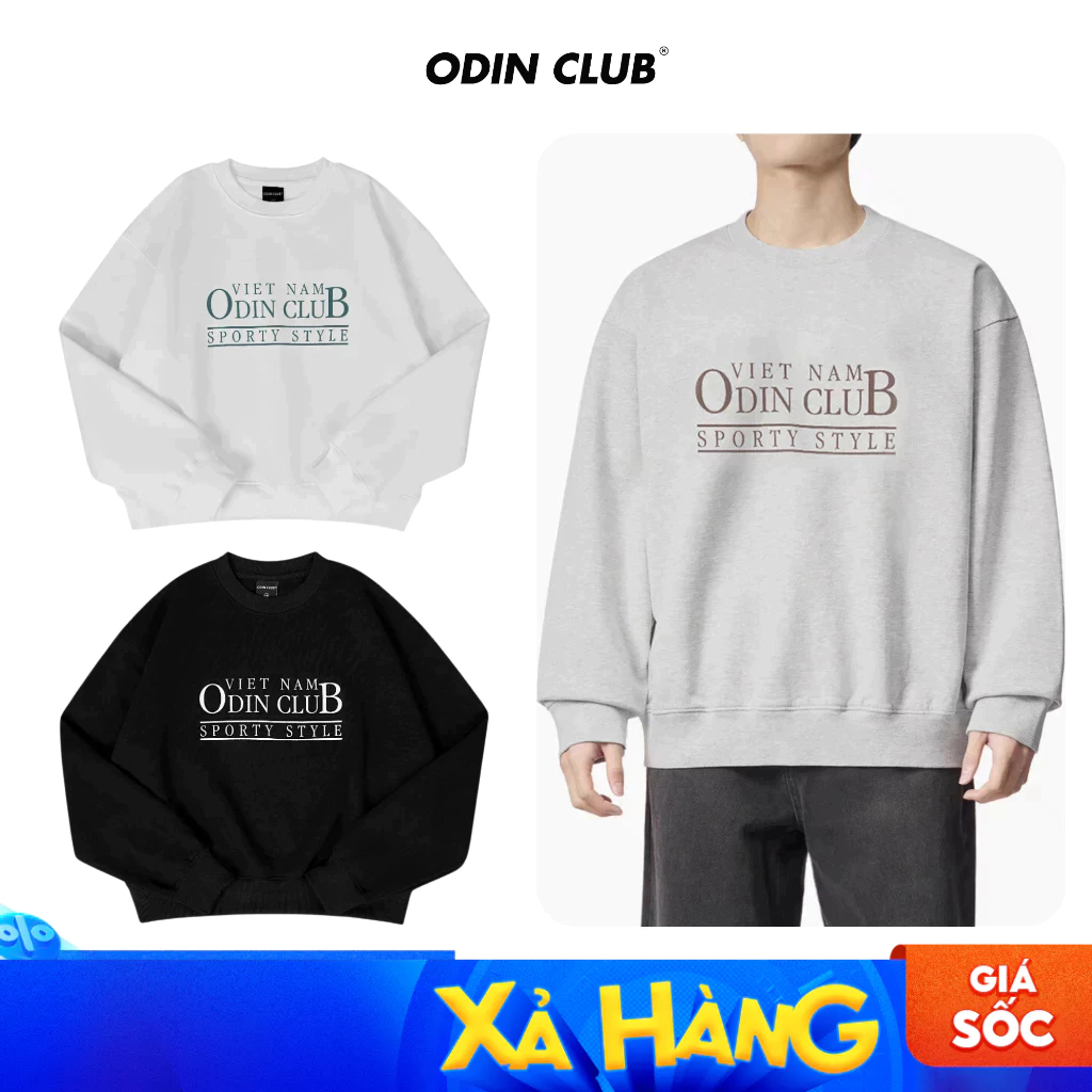 Áo sweater nỉ bông Seans ODIN CLUB, Áo nỉ bông dài tay thời trang unisex, Local Brand ODIN CLUB