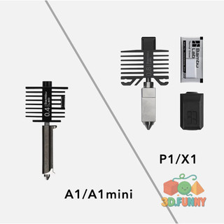 Đầu in thép cứng Bambu Lab Hotend with Nozzle 0.4mm Hardened Steel A1 and P1 Series