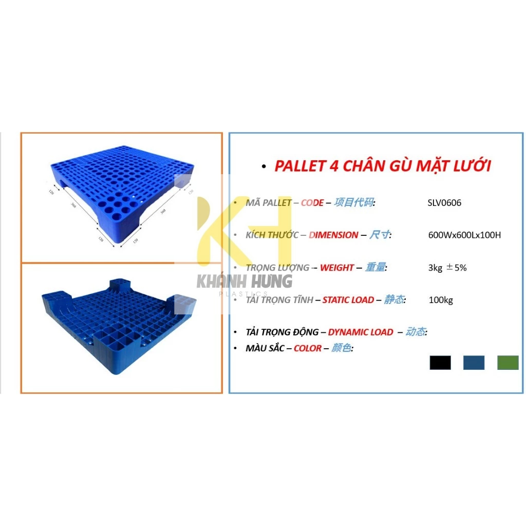 Pallet 60 vuông, 60x60x10, Pallet kê máy giặt, tủ lạnh, pallet kê hàng, pallet lót sàn nhựa nguyên s