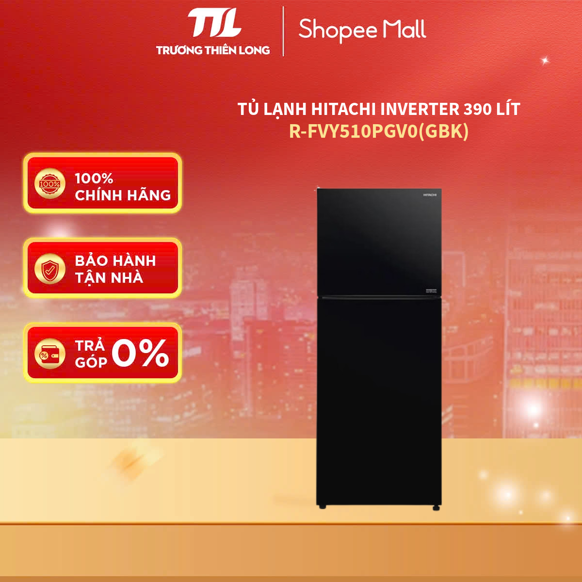 R-FVY510PGV0(GBK) - Tủ Lạnh Hitachi Inverter 390 lít R-FVY510PGV0(GBK) [FREESHIP HCM]