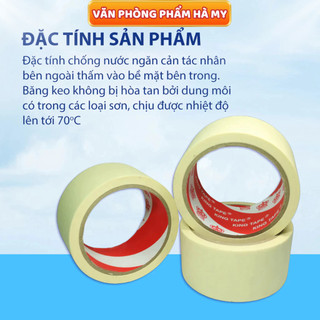 1 Cây Băng Keo Giấy 1.2cm 2,4cm và 4.8cm Dùng Ghi Chú, Độ bám dính cao